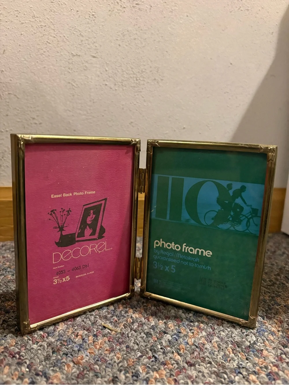 Gold Double Standing Photo Frame